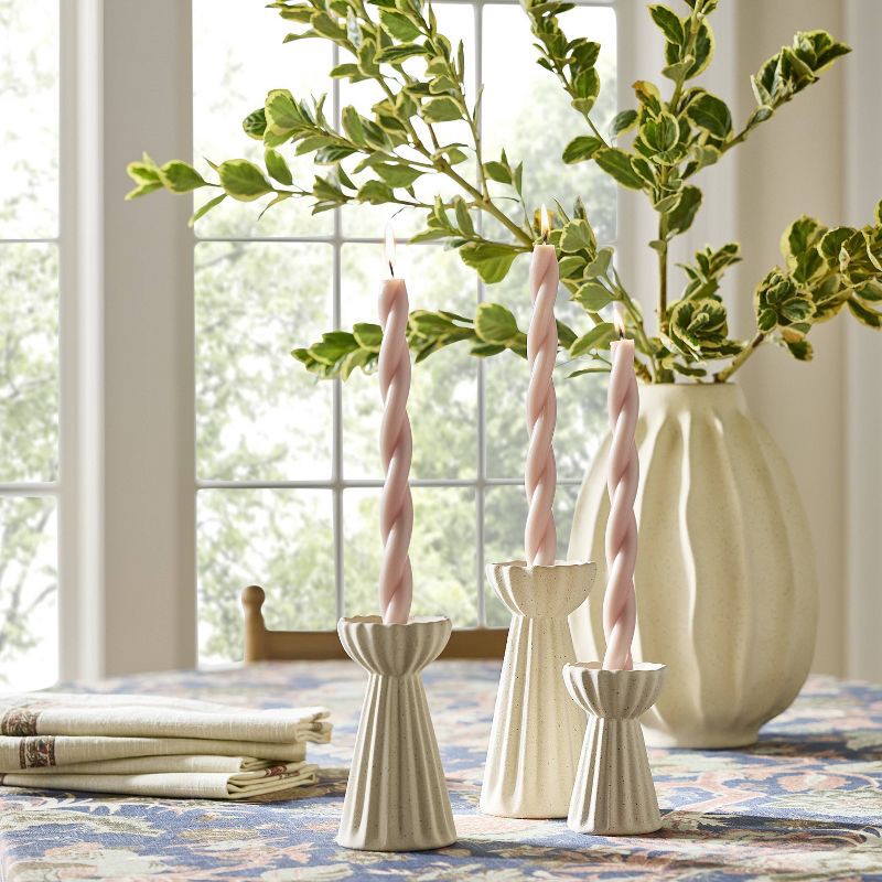 slide 2 of 3, Threshold designed w/Studio McGee 4pk Taper Set Light Pink Twist - Threshold™ designed with Studio McGee, 4 ct