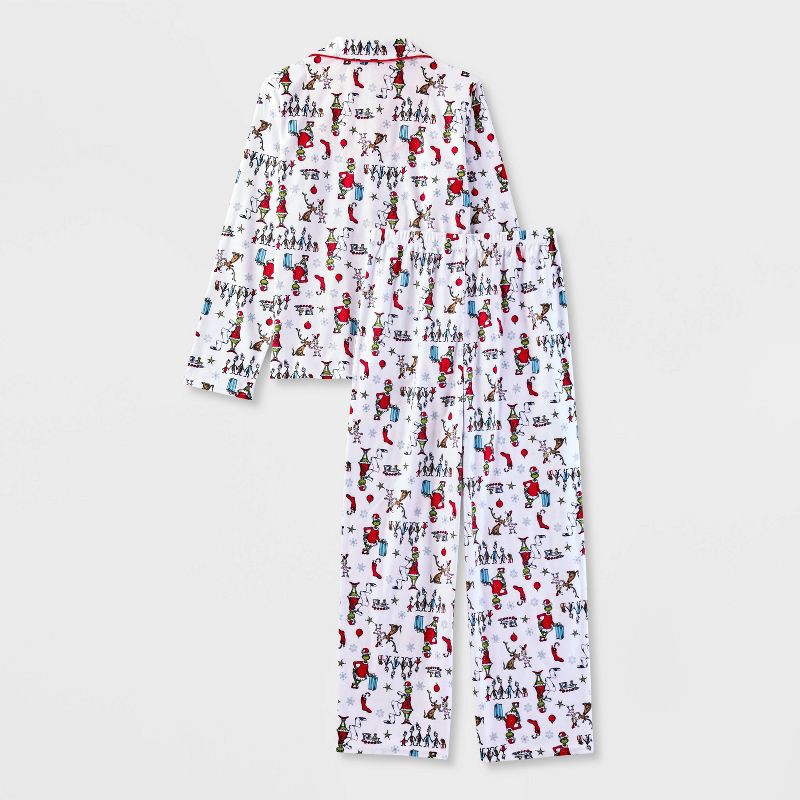 slide 2 of 3, Kids' The Grinch Christmas 2pc Pajama Set - White XS, 2 ct