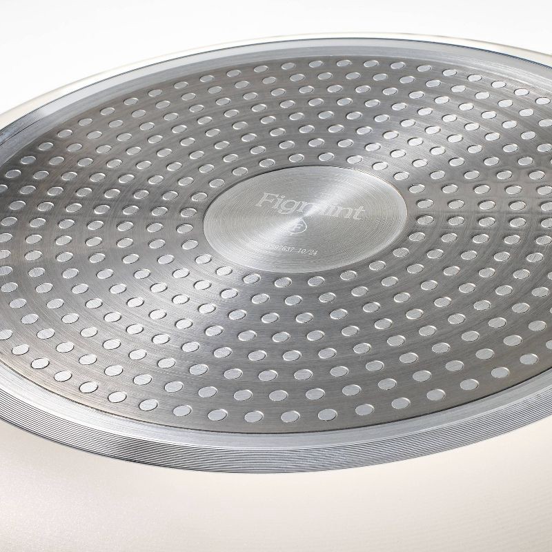 slide 6 of 10, 7pc Nonstick Ceramic Coated Aluminum Cookware Set with Champagne Handles Cream - Figmint™, 7 ct