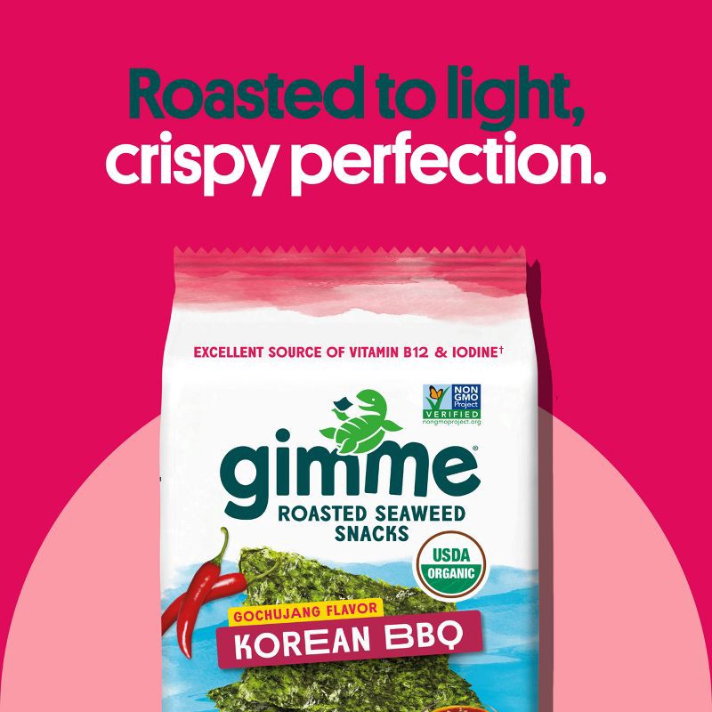 slide 4 of 4, gimMe Organic Roasted Seaweed Snack Korean BBQ - 0.32oz, 0.32 oz