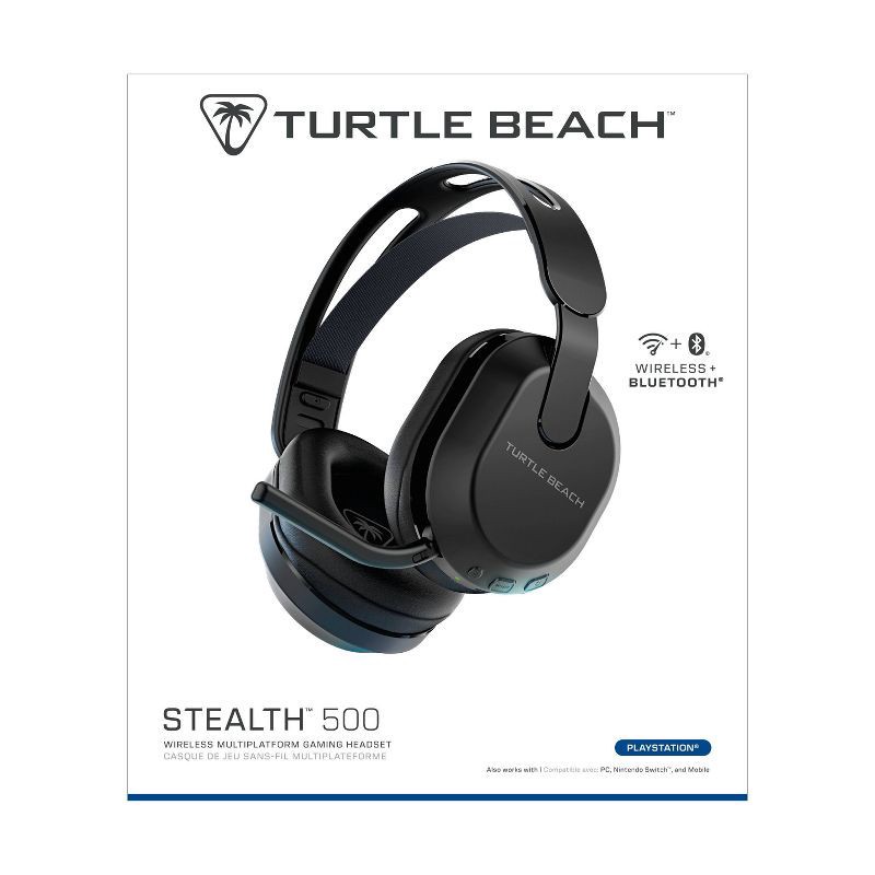 slide 13 of 15, Turtle Beach Stealth 500 Wireless Headset for PlayStation - Black: Built-In Mic, 40 Hour Battery, 1 ct