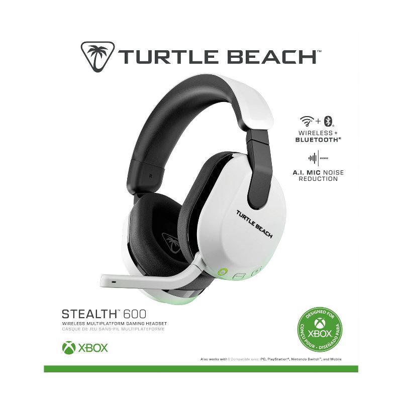 slide 13 of 15, Turtle Beach Stealth 600 Gen 3 Wireless Headset for Xbox - White: Compatible with PS5 & PC, 1 ct