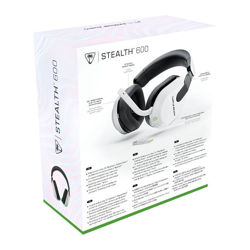 slide 15 of 15, Turtle Beach Stealth 600 Gen 3 Wireless Headset for Xbox - White: Compatible with PS5 & PC, 1 ct