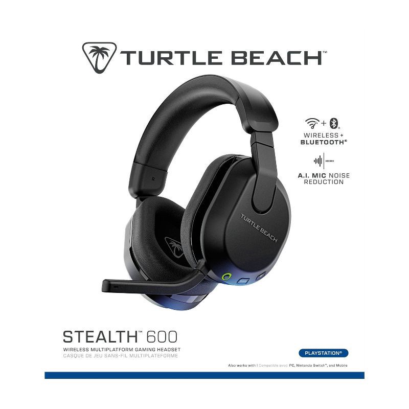 slide 13 of 15, Turtle Beach Stealth 600 Gen 3 Wireless Headset for PlayStation - Black: USB, Leatherette Cushion, 1 ct