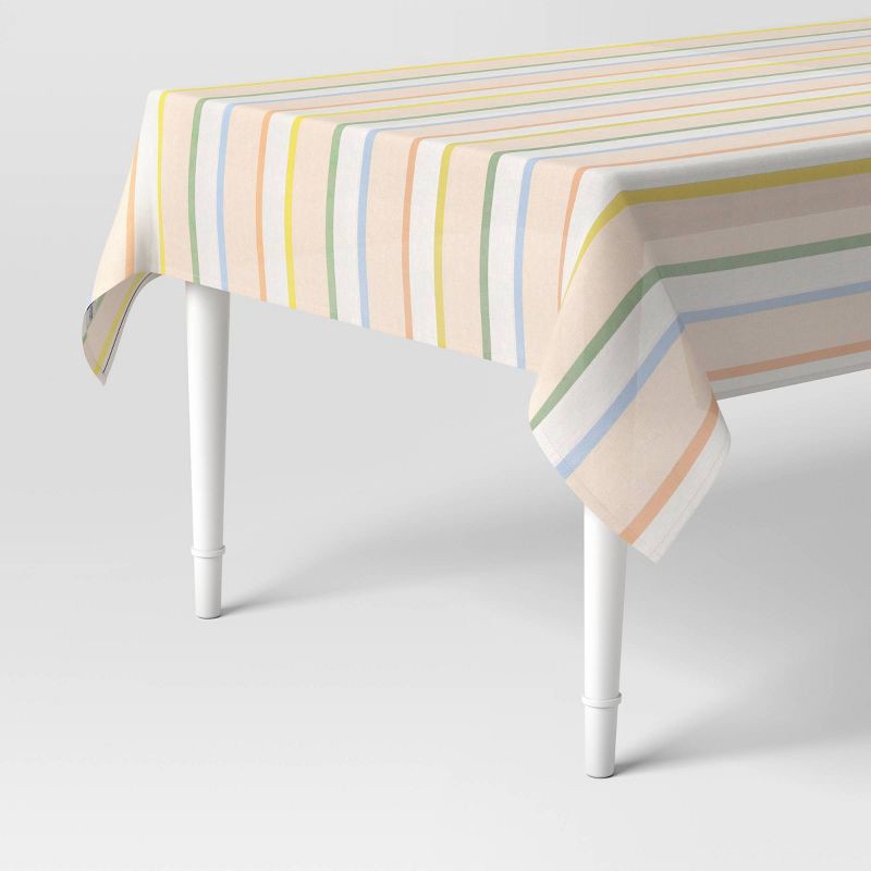 slide 1 of 3, 84"x60" Striped Tablecloth - Room Essentials™, 1 ct