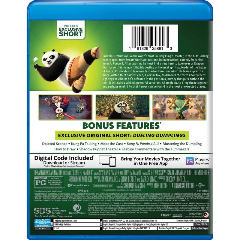 slide 3 of 6, Universal Home Video Kung Fu Panda 4 (Blu-ray + DVD + Digital), 1 ct