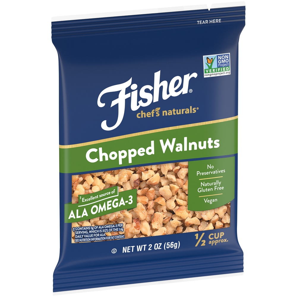 slide 3 of 9, Fisher Chef's Naturals Chopped Walnuts 2 oz. Bag, 2 oz