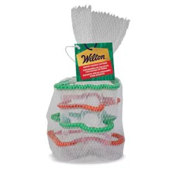 Wilton 4ct Grippy Bagged Cookie Cutter Set: Polypropylene, Hand Wash, Green & Red, 4 Pieces