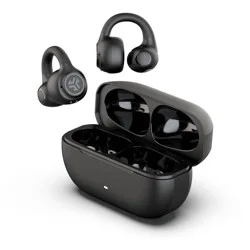 JLab Flex True Wireless Bluetooth Open-Ear Earbuds - Black: USB-C, Sweat-Resistant