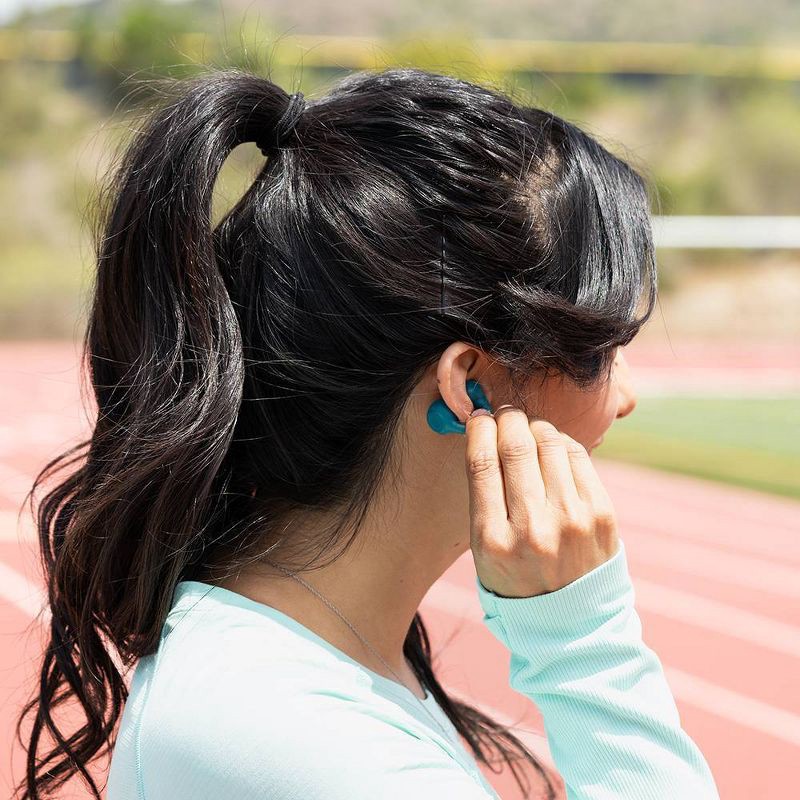 slide 16 of 16, JLab Flex True Wireless Bluetooth Open-Ear Earbuds - Teal: Silicon Cushion & Built-In Mic, 1 ct