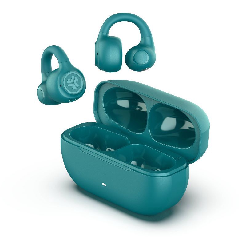 slide 1 of 16, JLab Flex True Wireless Bluetooth Open-Ear Earbuds - Teal: Silicon Cushion & Built-In Mic, 1 ct