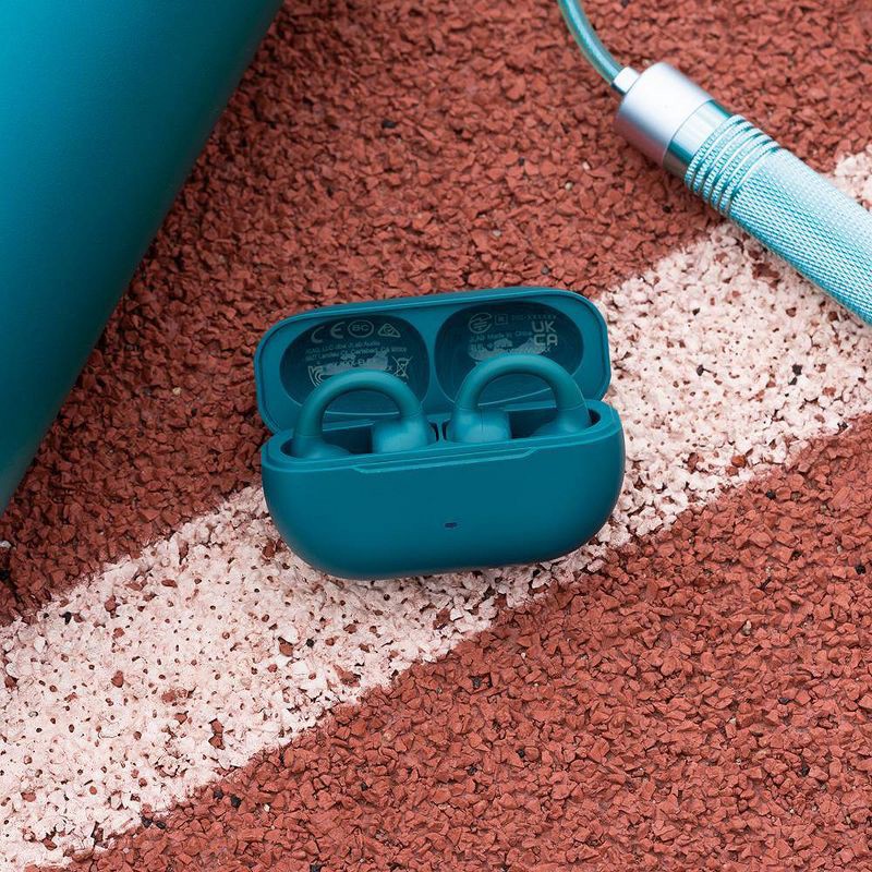 slide 4 of 16, JLab Flex True Wireless Bluetooth Open-Ear Earbuds - Teal: Silicon Cushion & Built-In Mic, 1 ct