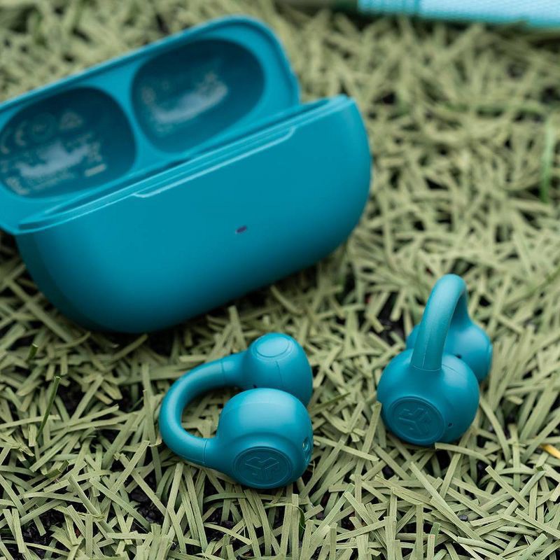 slide 6 of 16, JLab Flex True Wireless Bluetooth Open-Ear Earbuds - Teal: Silicon Cushion & Built-In Mic, 1 ct