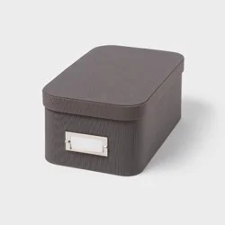 Small Decorative Fabric Box Charcoal - Brightroom™: Rectangle, Paper & Polyester, 5" H x 13" D x 7.5" W, Spot Clean