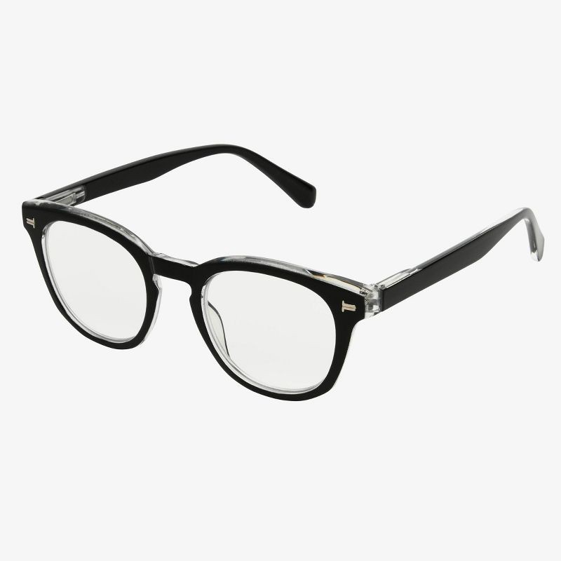 slide 2 of 2, Women's Plastic Round Blue Light Filtering Glasses - Universal Thread™ Black Diopter 1: Clear Lens, Recycled Frame, 1 ct