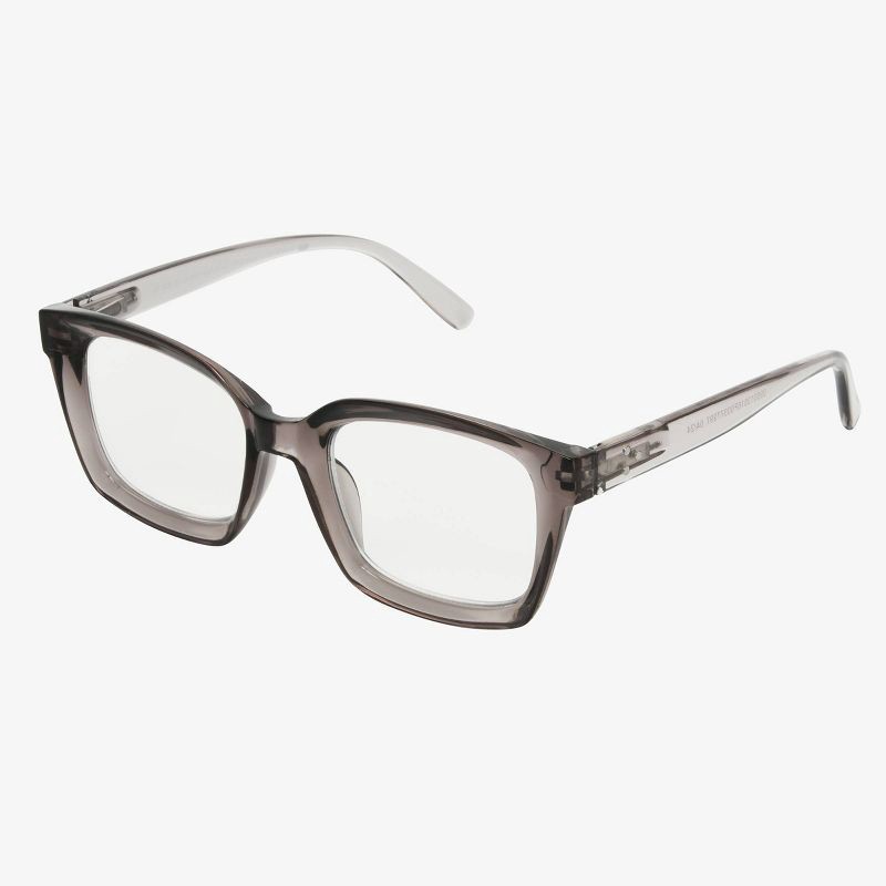 slide 2 of 2, Women's Shiny Plastic Rectangle Blue Light Filtering Glasses - Universal Thread™ Clear Diopter 1.5: Medium Fit, Recycled Frame, 1 ct