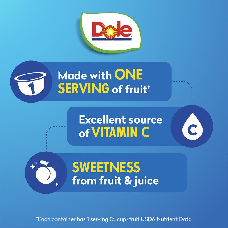 slide 6 of 6, Dole Diced Peaches in Juice Fruit Cups - 16oz/4ct, 4 ct; 16 oz