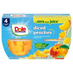 Dole Diced Peaches in Juice Fruit Cups - 16oz/4ct