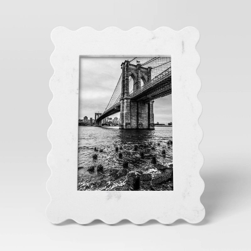 slide 3 of 4, 5"x7" Marble/Stone Table Picture Frame - Threshold™, 1 ct