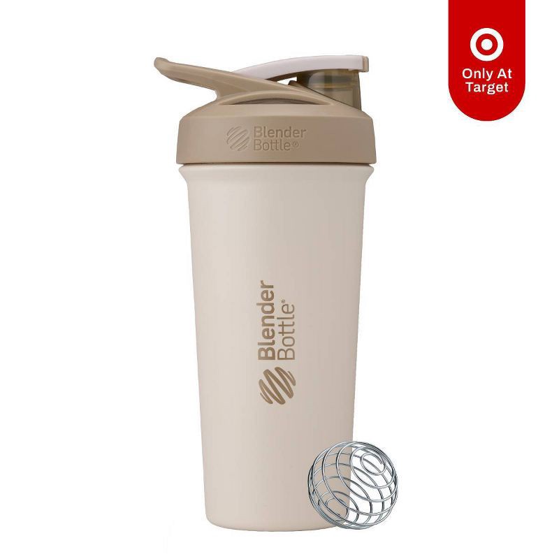 slide 1 of 8, BlenderBottle 25oz Strada Sleek Stainless Steel Tumbler - Cream, 25 oz