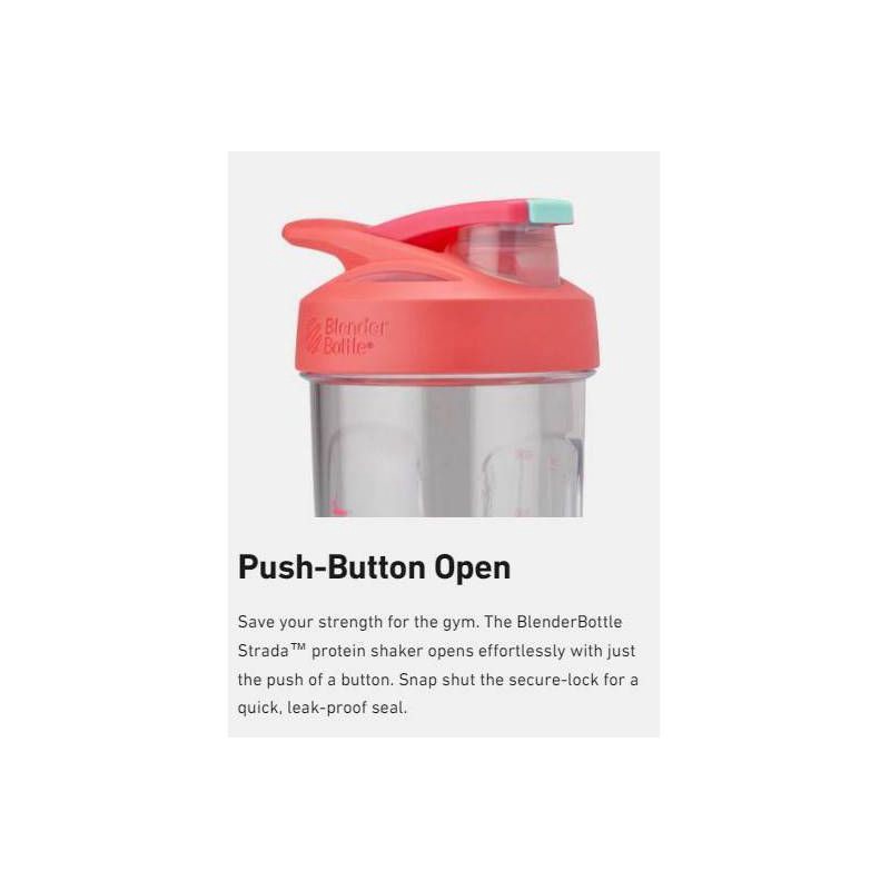 slide 4 of 6, BlenderBottle 24oz Strada Tritan Shaker Bottle - Green: Leakproof Shaker, 24 oz