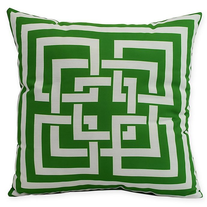 slide 1 of 1, E by Design Greek New Key Square Throw Pillow - Green, 1 ct