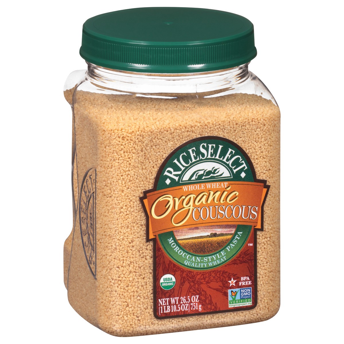 slide 2 of 11, RiceSelect Whole Wheat Organic Couscous, 26.5 oz