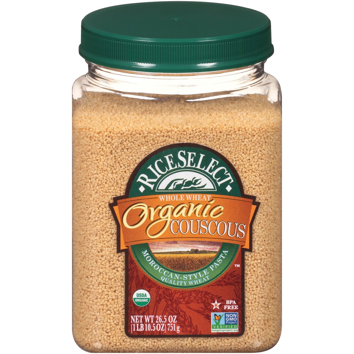 slide 1 of 11, RiceSelect Whole Wheat Organic Couscous, 26.5 oz