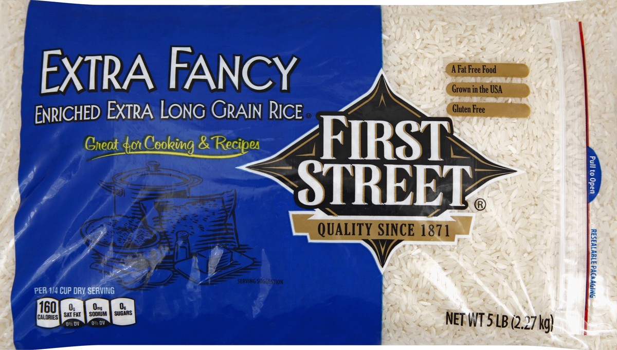 slide 3 of 6, First Street Long Grain Rice, 5 lb