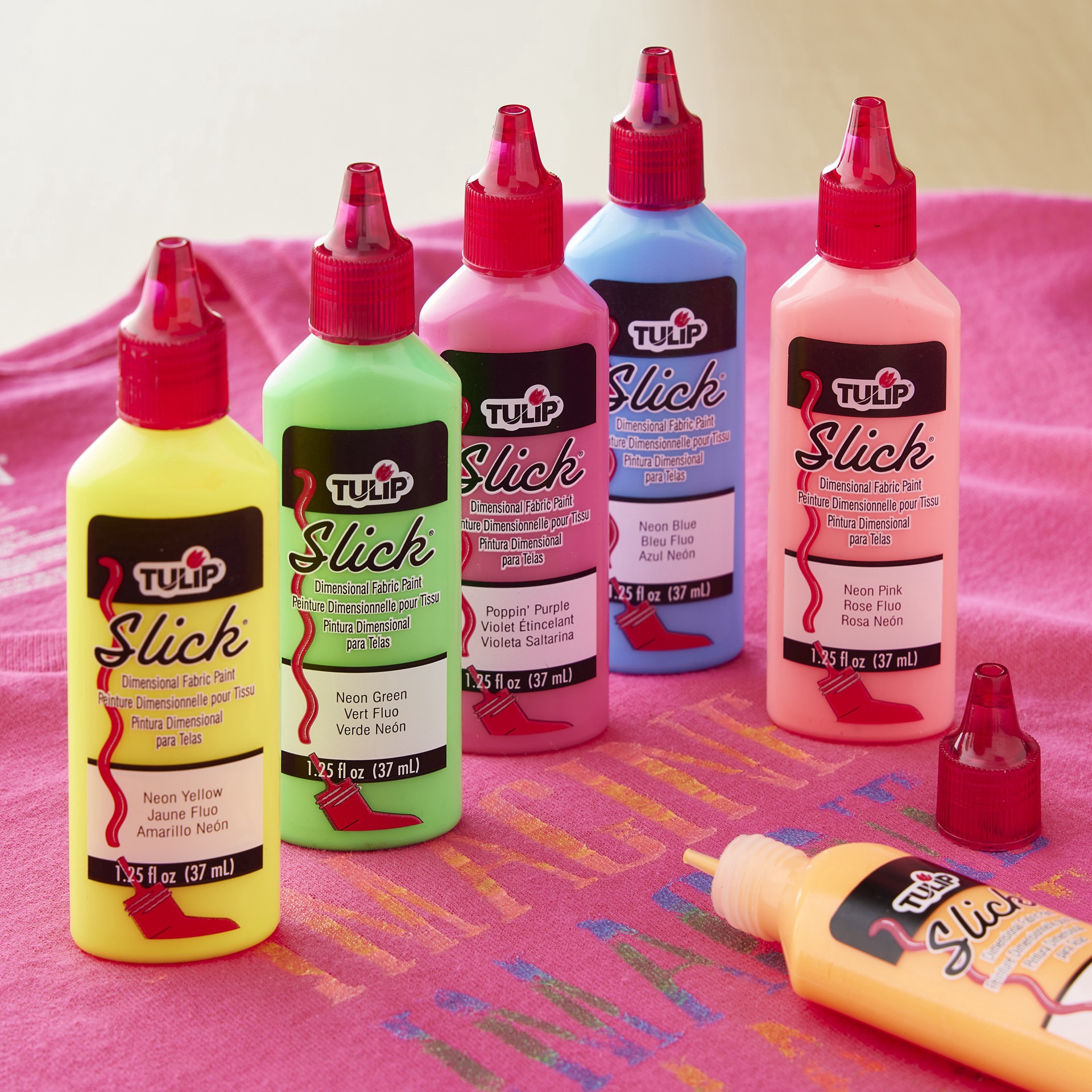 slide 3 of 3, Tulip Dimensional Fabric Paint, 6 Pack, 6 ct