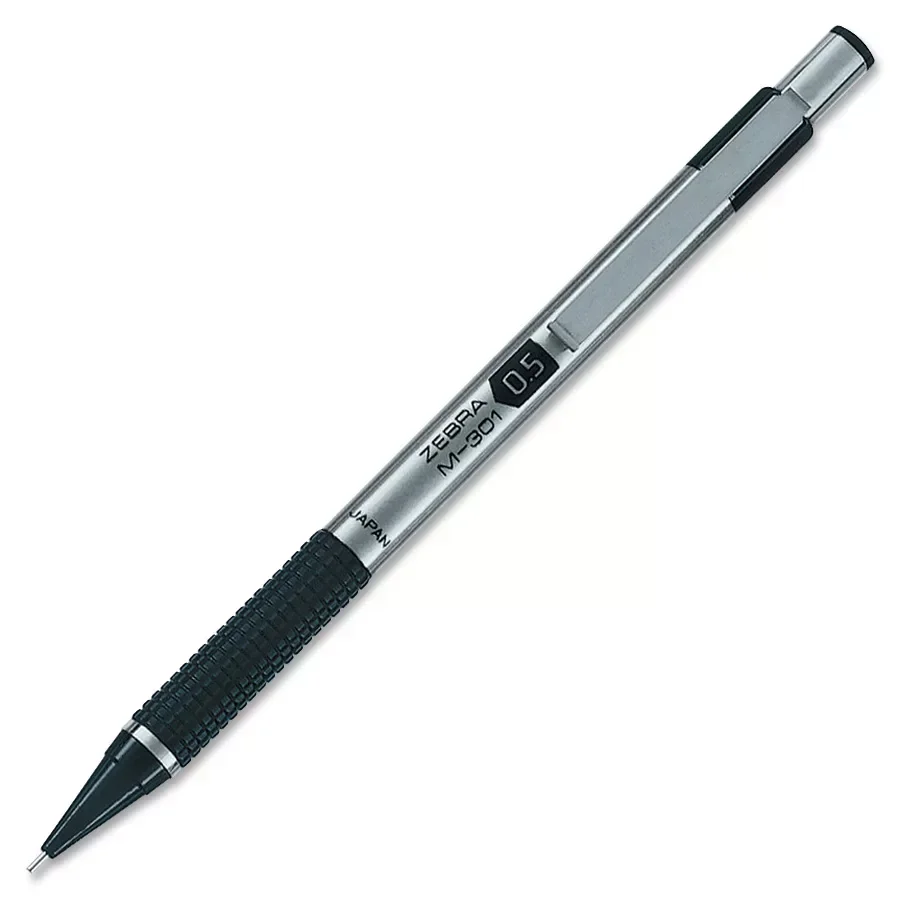 slide 2 of 3, Zebra M301 Mechanical Pencil,.7mm, Non-slip Grip - White And Black, 2 ct
