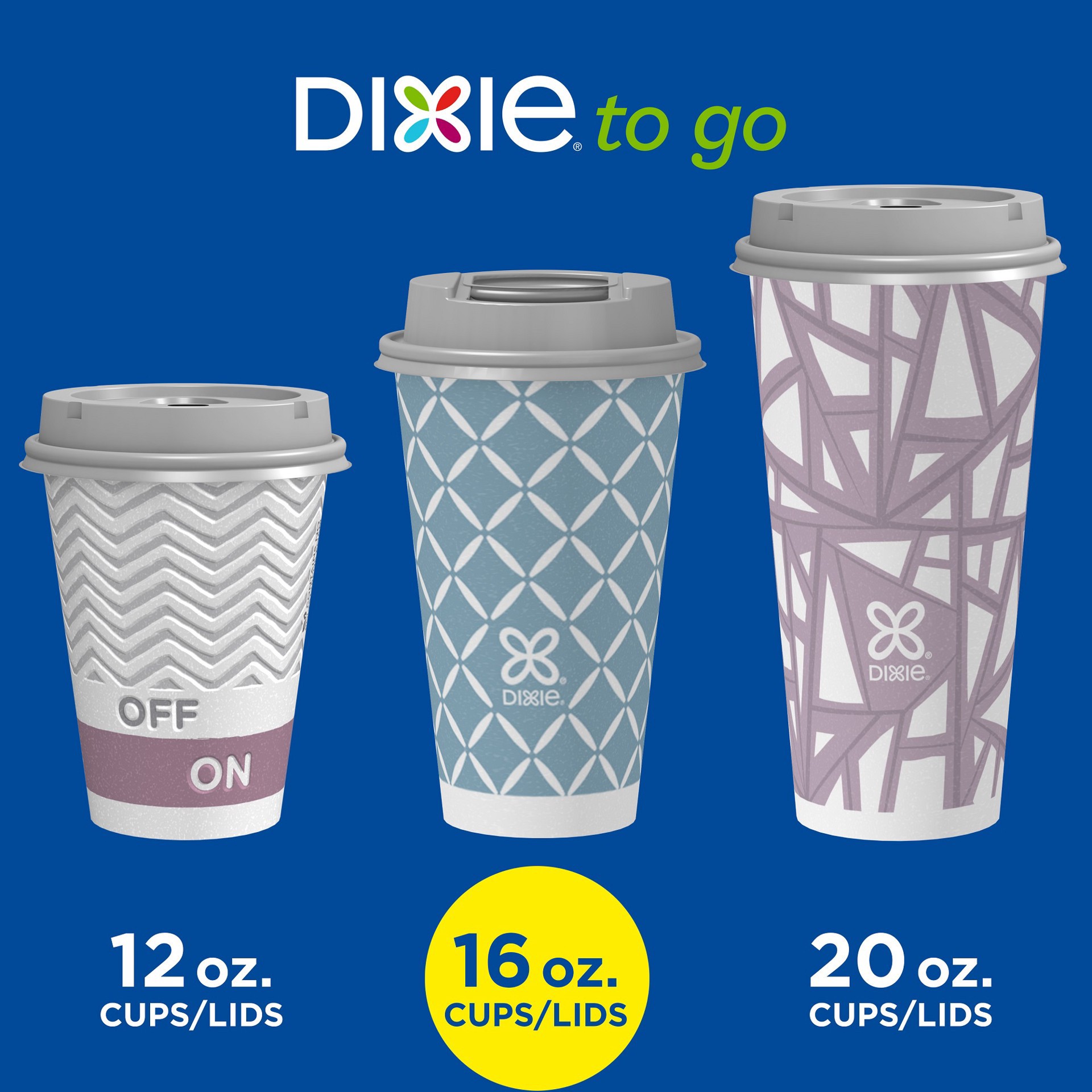 slide 26 of 27, Dixie To Go 16 Oz Paper Cups And Lids, 18 Count, 18 ct