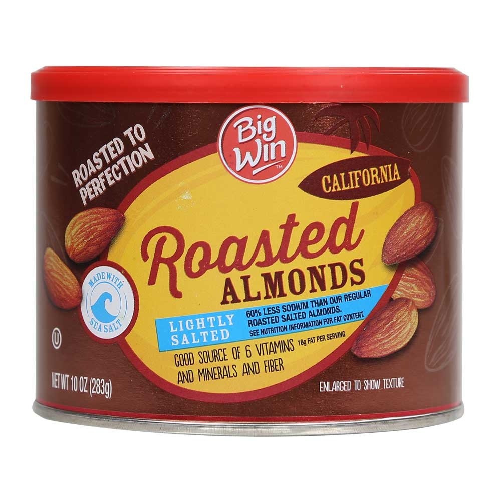 slide 1 of 2, Big Win Roasted Almonds, Lightly Salted, 10 oz