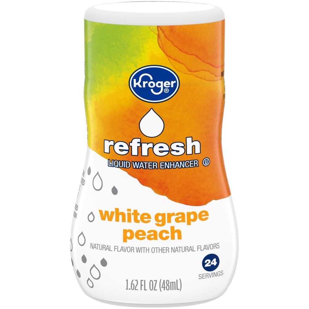 slide 1 of 1, Kroger Peach & White Grape Liquid Water Enhancer, 1.62 fl oz