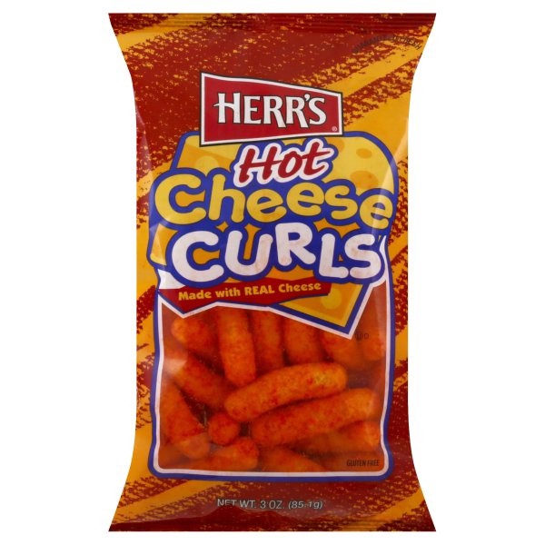 slide 1 of 1, Herr's Hot Cheese Curls, 3 oz