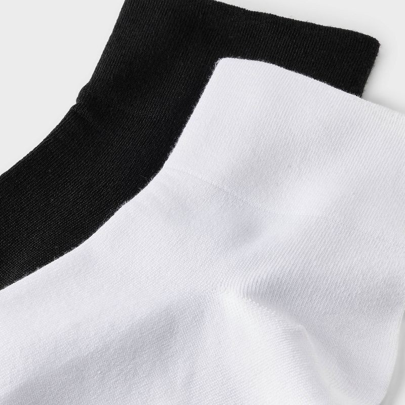 slide 3 of 3, Women's Ultra Smooth Supersoft Fine Gauge Knit 4pk Ankle Socks - Auden™ Black/White 4-10: Non-Binding Cuff, Midweight Fabric, 4 ct