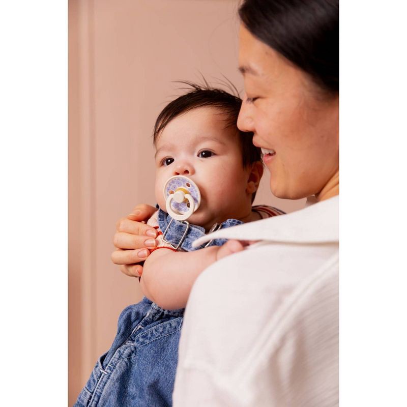 slide 2 of 9, Bibs Studio Collection Colour Jasmine Floral Latex Pacifier 6-18 Months - Jasmine Ivory Mix - 2pk, 2 ct