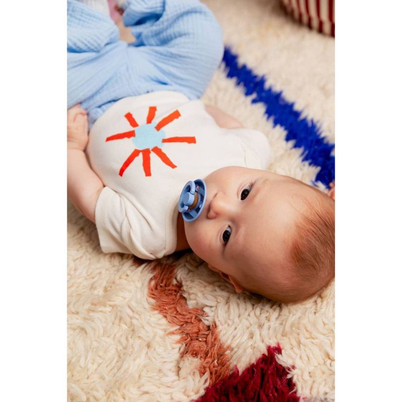 slide 4 of 10, Bibs Studio Collection Colour Stripe Latex Pacifier 6-18 Months - Pink Sky Blue Mix - 2pk, 2 ct