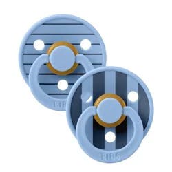 Bibs Studio Collection Colour Stripe Latex Pacifier 6-18 Months - Pink Sky Blue Mix - 2pk