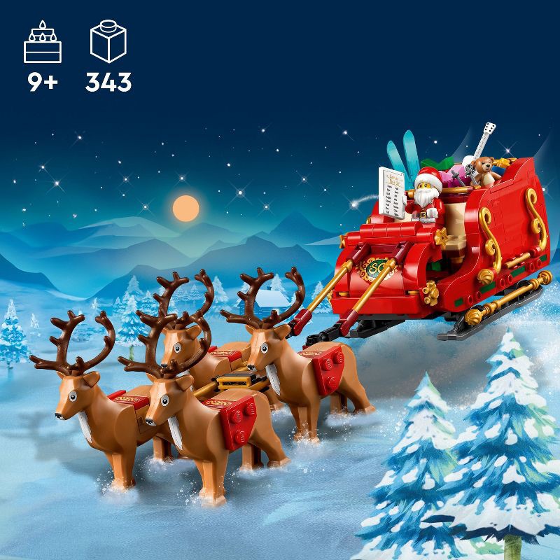 slide 2 of 5, LEGO Santa's Sleigh Christmas Toy Set with Reindeer & Santa Figurine 40499, 1 ct