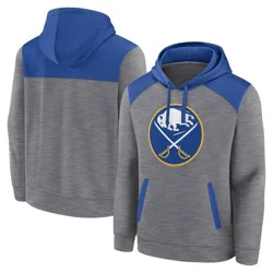 NHL Buffalo Sabres Men's Gray Poly Hooded Sweatshirt - S