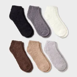 Women's 6pk Cozy Low Cut Socks - Assorted Color 4-10: Knit Lightweight Banded Cuff