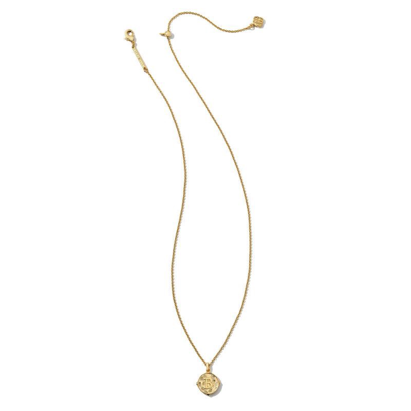 slide 2 of 4, Kendra Scott Initial "B" Pendant Necklace - Gold: 14K Gold Over Brass, Lobster Claw Clasp, 19" Length, Slide Closure, 1 ct