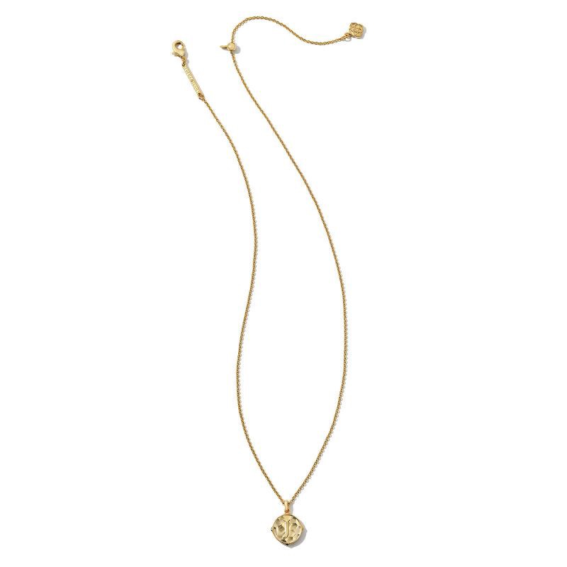 slide 2 of 4, Kendra Scott Initial "J" Pendant Necklace - Gold: 14K Gold Over Brass, Lobster Claw Clasp, 19" Length, 1 ct