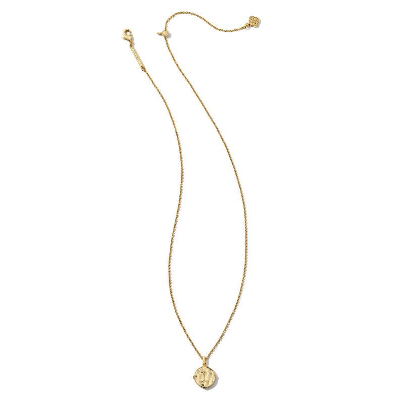 slide 2 of 4, Kendra Scott Initial "L" Pendant Necklace - Gold: 14K Gold Over Brass, Lobster Claw Clasp, 19" Length, Slide Closure, 1 ct