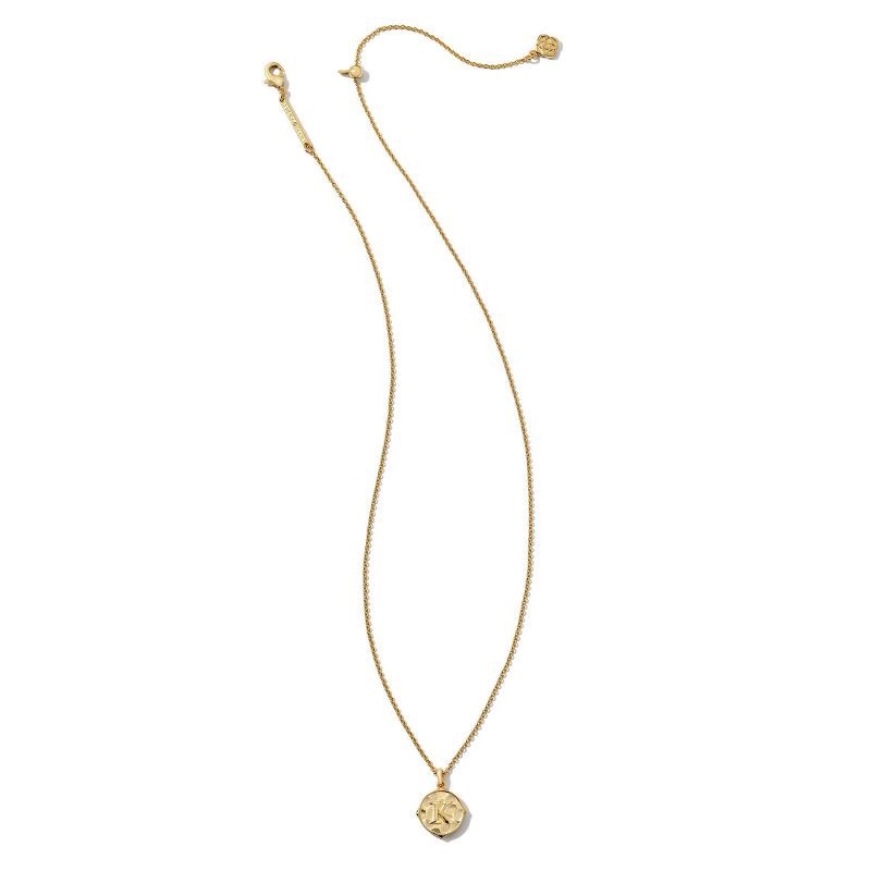slide 2 of 4, Kendra Scott Initial "K" Pendant Necklace - Gold: 14K Gold Over Brass, Lobster Claw Clasp, 19" Length, Slide Closure, 1 ct