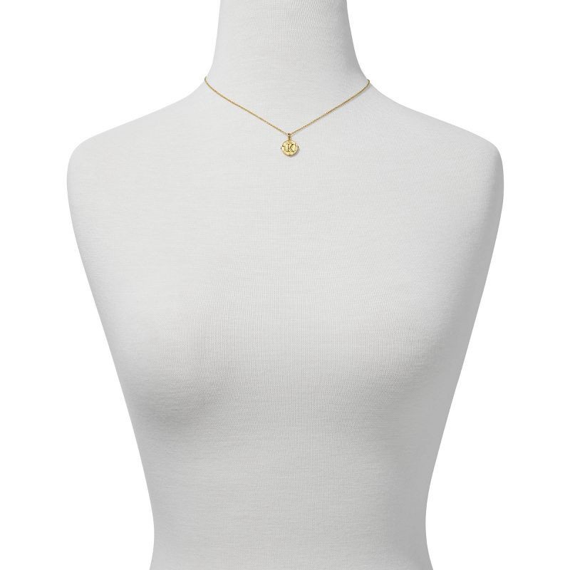 slide 3 of 4, Kendra Scott Initial "K" Pendant Necklace - Gold: 14K Gold Over Brass, Lobster Claw Clasp, 19" Length, Slide Closure, 1 ct