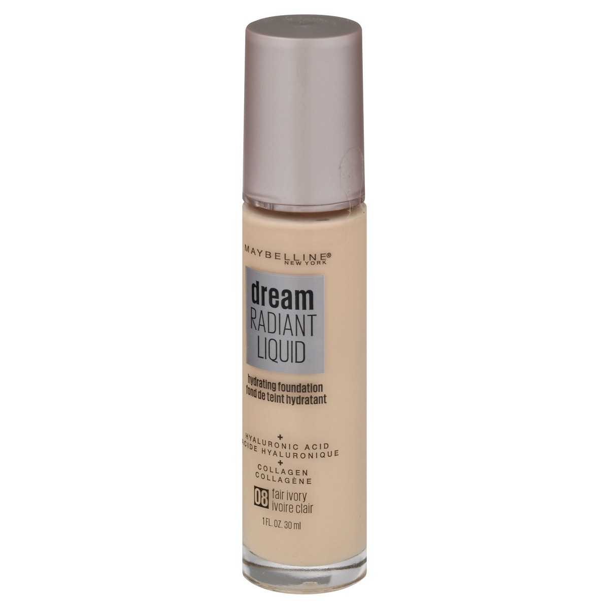 slide 3 of 9, Maybelline Dream Radiant Liquid Fair Ivory 08 Hydrating Foundation 1 fl oz, 1 fl oz