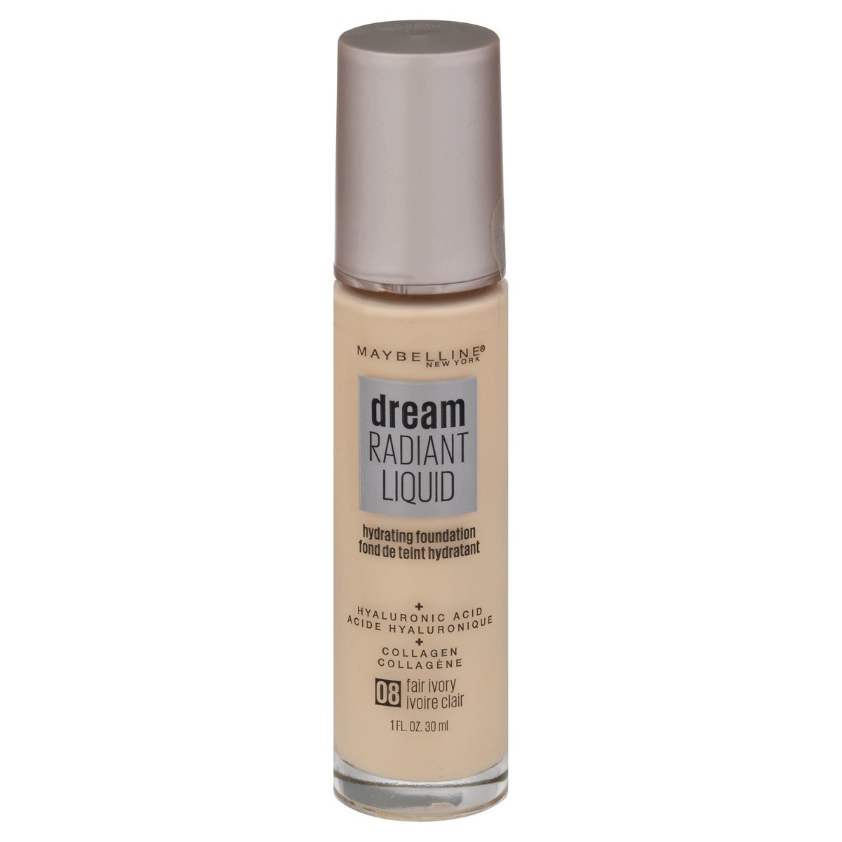 slide 1 of 9, Maybelline Dream Radiant Liquid Fair Ivory 08 Hydrating Foundation 1 fl oz, 1 fl oz