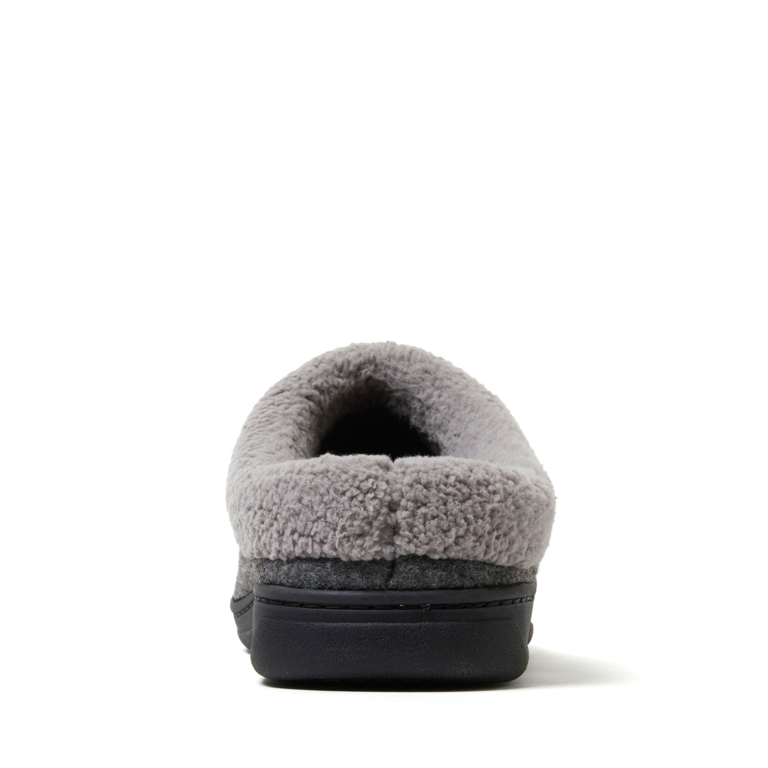 slide 2 of 6, Dearfoams Men's Dustin Felted Clog with Berber Collar Slippers, Grey, Size M, 1 ct